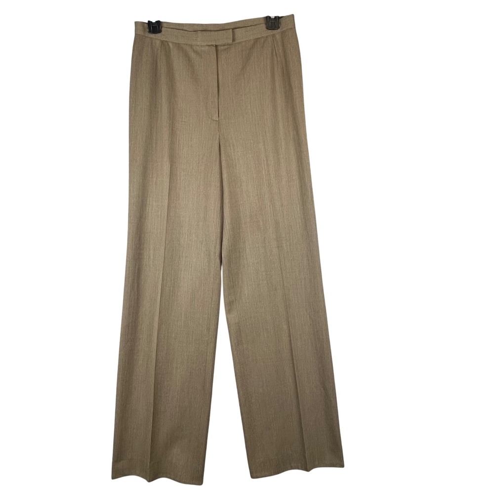 Lafayette 148 New York Womens Tan Wide‎ Leg High Rise Dress Pants Trousers 29x29